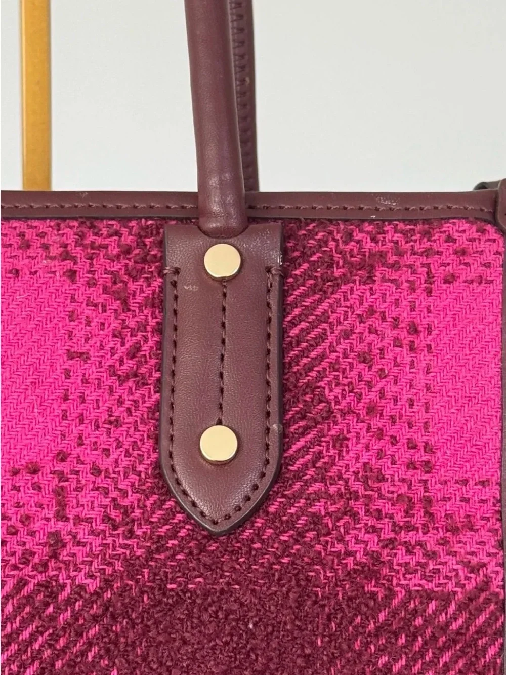 Kate Spade - Small Ella Tote in Pink and Burgundy Plaid